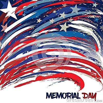 United States flag designed with brush strokes for Memorial Day Stock Photo