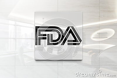 Fda on glossy office wall realistic texture Editorial Stock Photo