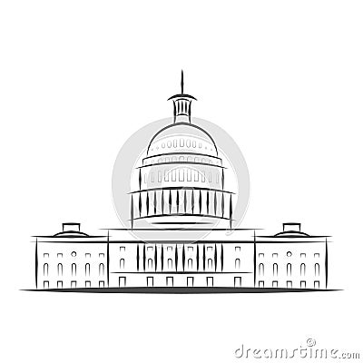 United States Government icon. Capitol building logo. Premium design. Vector thin line icon isolated on white background Vector Illustration