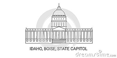 United States, Idaho, Boise, State Capitol, travel landmark vector illustration Vector Illustration