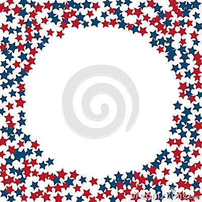 United States Independence Day 4th of July or Memorial Day background. Retro vector illustration in colors of American flag. Frame Vector Illustration