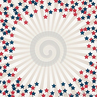 United States Independence Day 4th of July or Memorial Day background wits stars. Retro patriotic vector illustration in colors of Vector Illustration