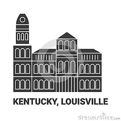 United States, Kentucky, Louisville travel landmark vector illustration Vector Illustration