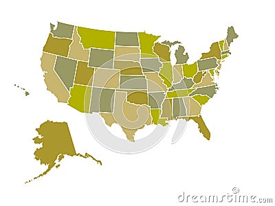 United States Map Vector Illustration