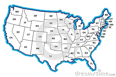 United States Map Stock Photo
