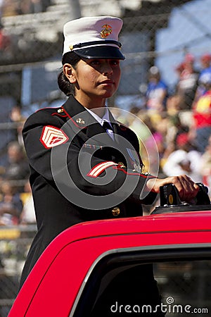 United States Marine in Veterans Day Parade Editorial Stock Photo