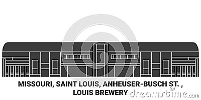 United States, Missouri, Saint Louis, Anheuserbusch St. , Louis Brewery travel landmark vector illustration Vector Illustration