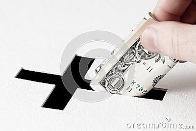 Concept of church donations and charity activity Stock Photo