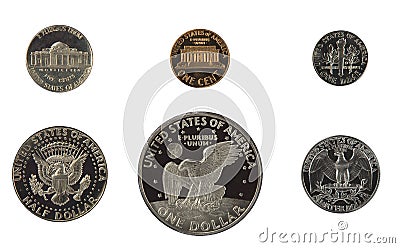 United states proof coins isolated Stock Photo