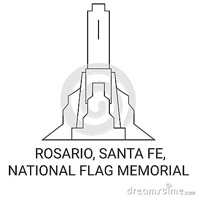 United States, Rosario, Santa Fe, National Flag Memorial travel landmark vector illustration Vector Illustration