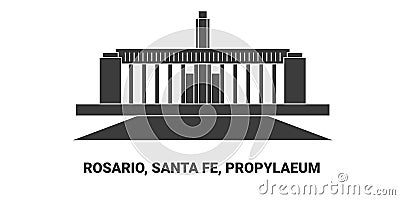 United States, Rosario, Santa Fe, Propylaeum, travel landmark vector illustration Vector Illustration