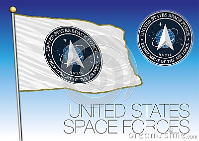 United States Space Force flag, USA Vector Illustration