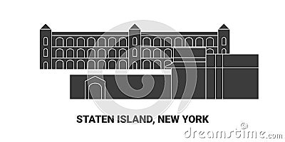 United States, Staten Island, New York travel landmark vector illustration Vector Illustration