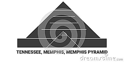 United States, Tennessee, Memphis, Memphis Pyramid, travel landmark vector illustration Vector Illustration