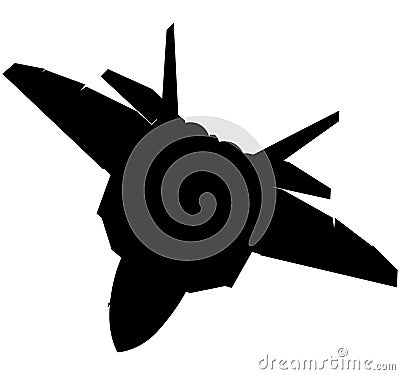 United States US Air Force, NATO F-22 Raptor jet USAF Lockheed Martin Tactical Aircraft, Advanced Tactical Fighter ATF combat fi Cartoon Illustration