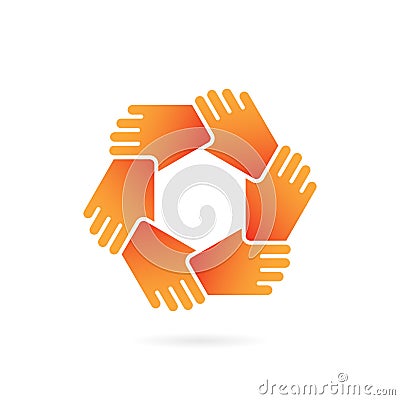 People hands symbol charity community Logo Vector Illustration