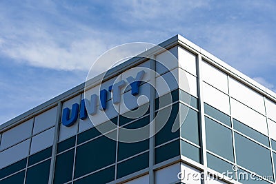 Unity Biotechnology headquarters facade exterior. Unity Biotechnology is startup biotechnology company that develops drugs Editorial Stock Photo