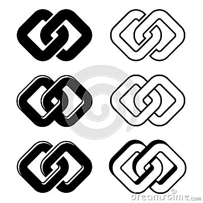 Unity black white symbols Vector Illustration