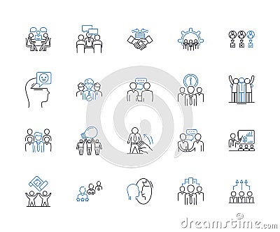 Unity development line icons collection. GameEngine, CSharp, Cross-platform, VR, AR, IDE, Scripting vector and linear Vector Illustration