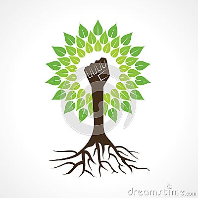 Unity hand make tree Vector Illustration