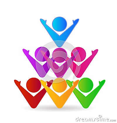 Unity people together vector logo Vector Illustration