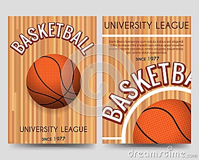 Univercity basketball flyer template with ball Vector Illustration