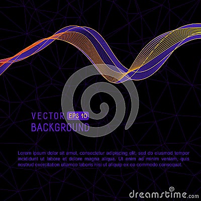 Universal Abstract Background with Horizontal Violet and Yellow Vector Illustration