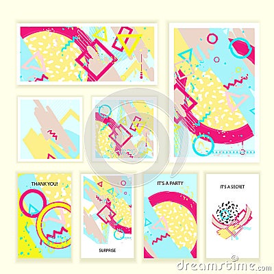 Universal abstract posters and cards set Vector Illustration