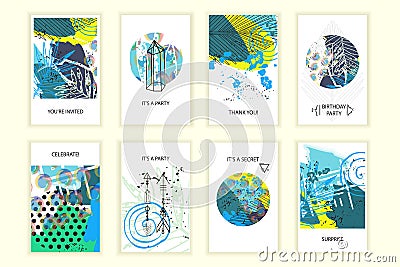Universal abstract posters set Vector Illustration