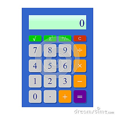 Universal blue calculator Vector Illustration