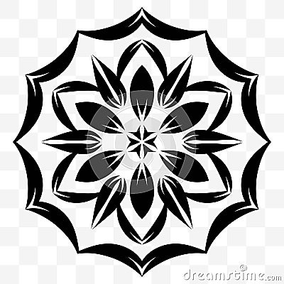 A universal circular symmetrical element for a pattern. Isolated objects. Original floral ornament. Vector Illustration