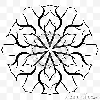 A universal circular symmetrical element for a pattern. Original ornament. Isolated objects. Vector Illustration