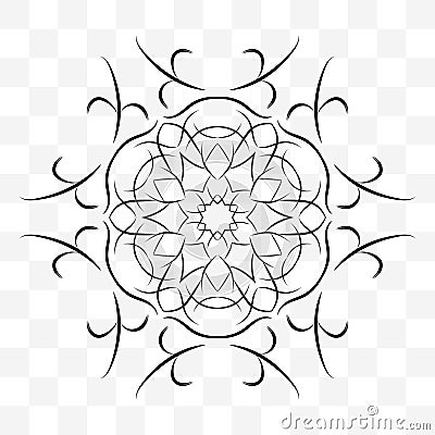 A universal circular symmetrical element for a pattern. Original ornament. Isolated objects. Vector Illustration