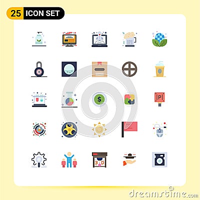 25 Creative Icons Modern Signs and Symbols of earth day, night, website design, beer, speedup Vector Illustration