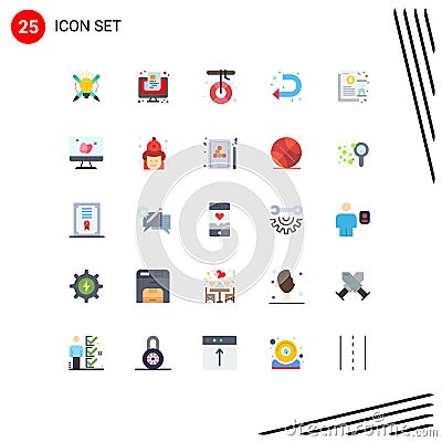 25 Universal Flat Colors Set for Web and Mobile Applications left, sign, screen, arrow, melting Vector Illustration