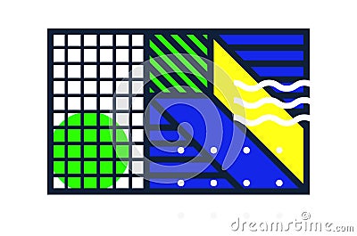 Universal geometric colorful trend background with bright bold lineal design Vector Illustration