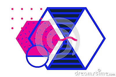 Universal geometric colorful trend background with bright bold lineal design Vector Illustration