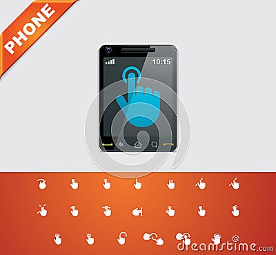 Universal glyphs 17. Phone symbols 6 Vector Illustration