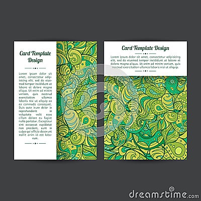 Universal Green Summer Card Templates Vector Illustration