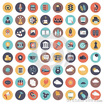 Universal icon set for websites and mobile applications Vector Illustration