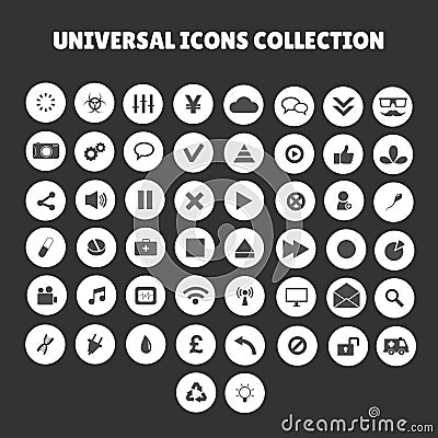 Universal icons Collection Vector Illustration