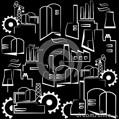 Universal industrial building. Heavy industry and manufacturing. Stock Photo