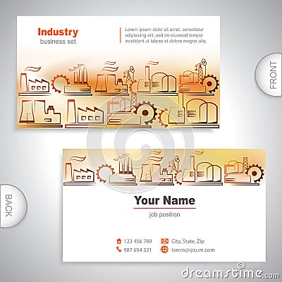 Universal Industrial business card Vector Illustration