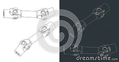 Universal joint drawings Vector Illustration