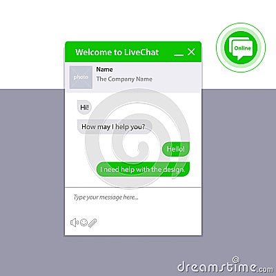 The universal live chat window Vector Illustration