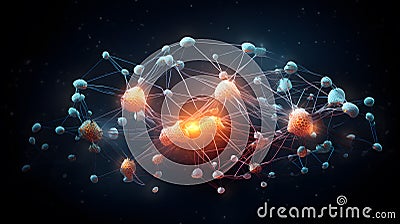 Universal Mind Connections in Neural Network Stock Photo