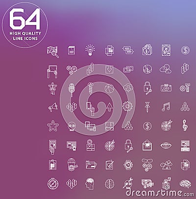 Universal modern icons for web and mobile app Vector Illustration