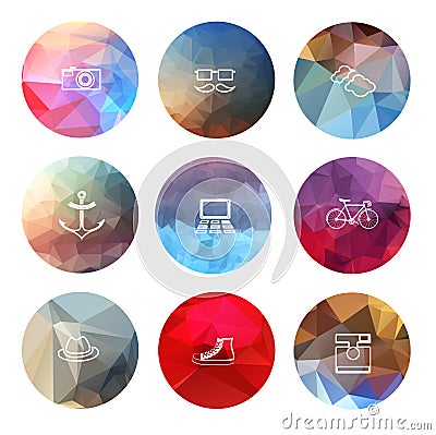 Universal modern icons for web and mobile app Vector Illustration