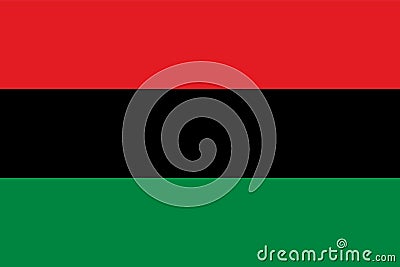 Universal Negro Improvement Association and African Communities League flag in real proportions and colors, vector Vector Illustration