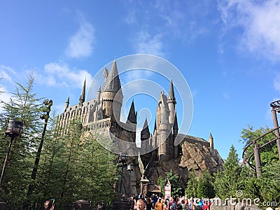 Universal studios Harry potter, Hogwarts school of magic in orlando florida Editorial Stock Photo